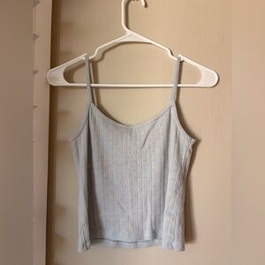 Brandy Melville Light Blue Eyelet Ribbed Cami Tank